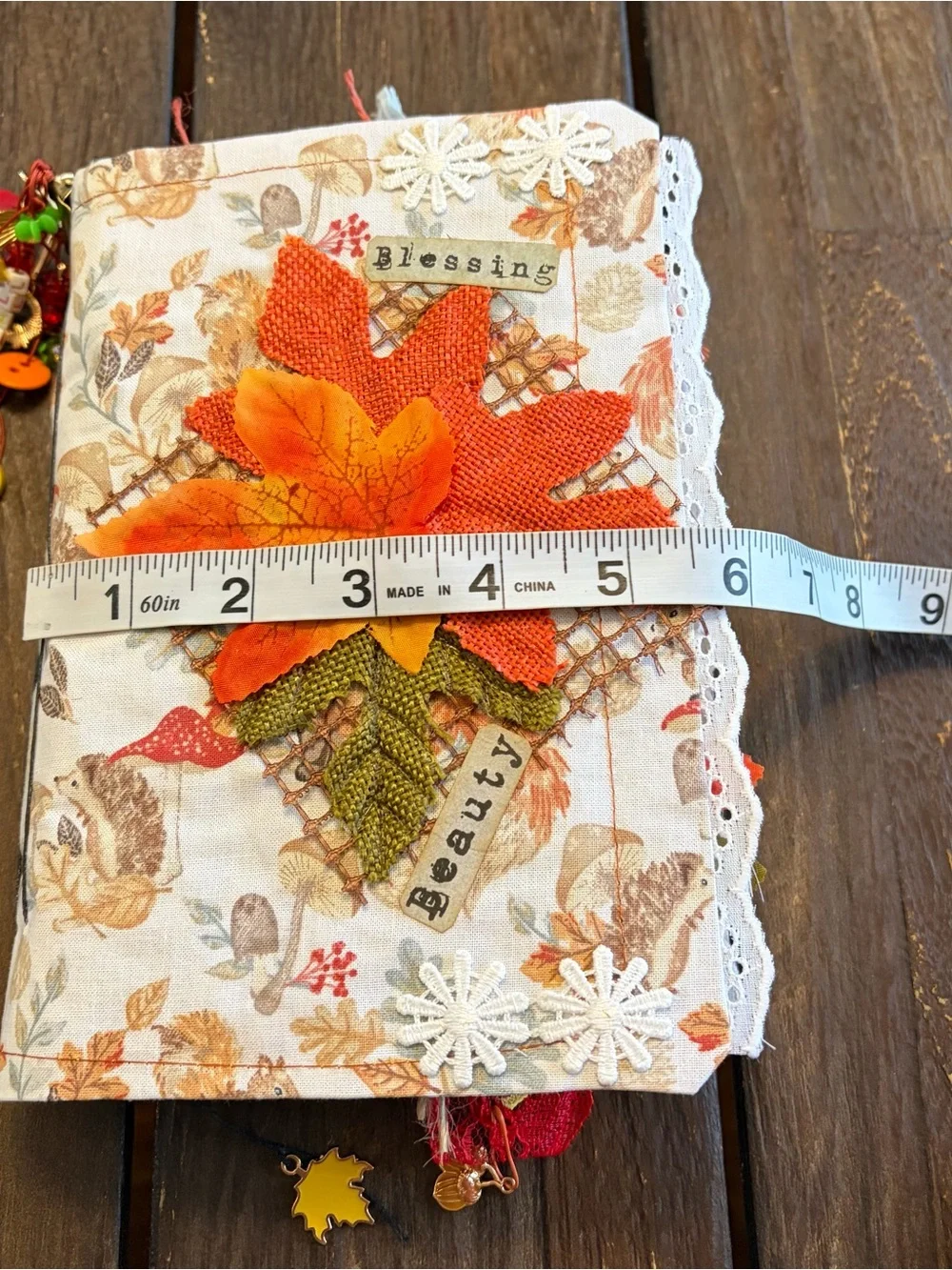 Fall Autumn Junk Journal Thanksgiving Leaves Gratitude Softcover Decorated 3 Sig
